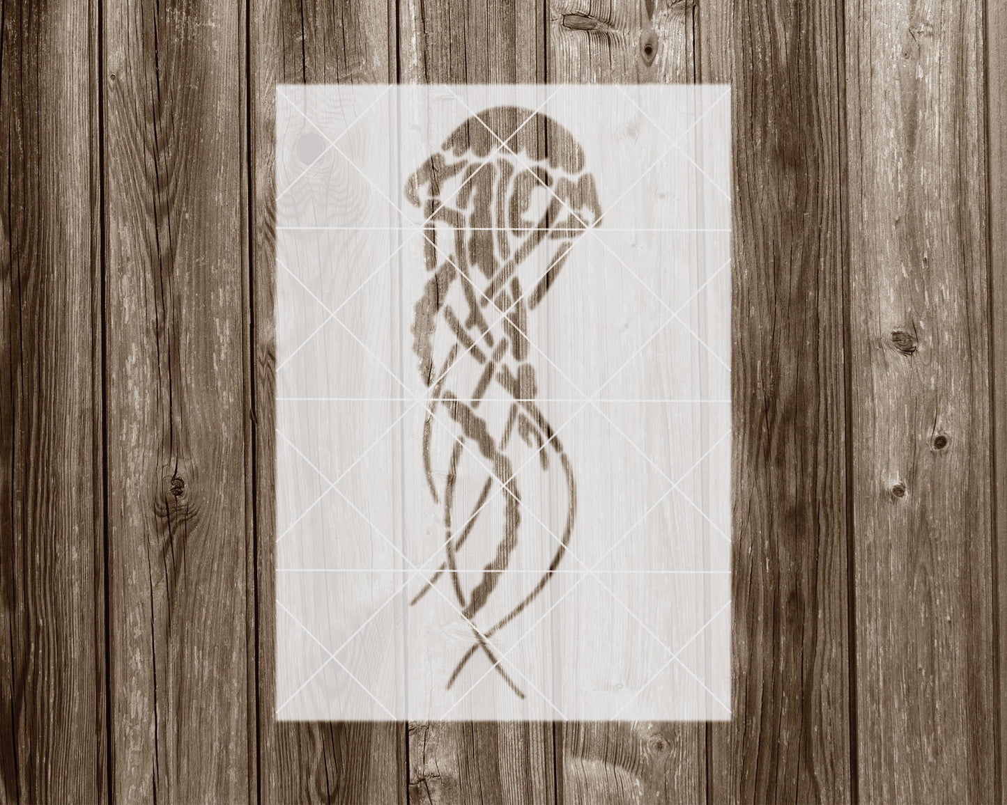 Jellyfish Stencil, Reusable Stencil For Painting, 2045