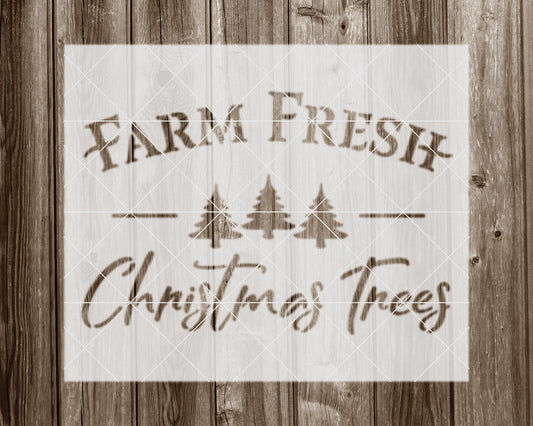 Farm Fresh Christmas Trees Stencil, Reusable Stencil For Painting, 2060