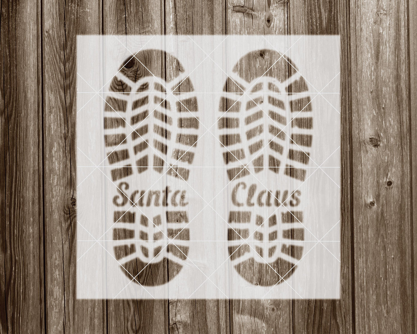 Santa Foot Prints Stencil, Reusable Stencil For Painting, 2066